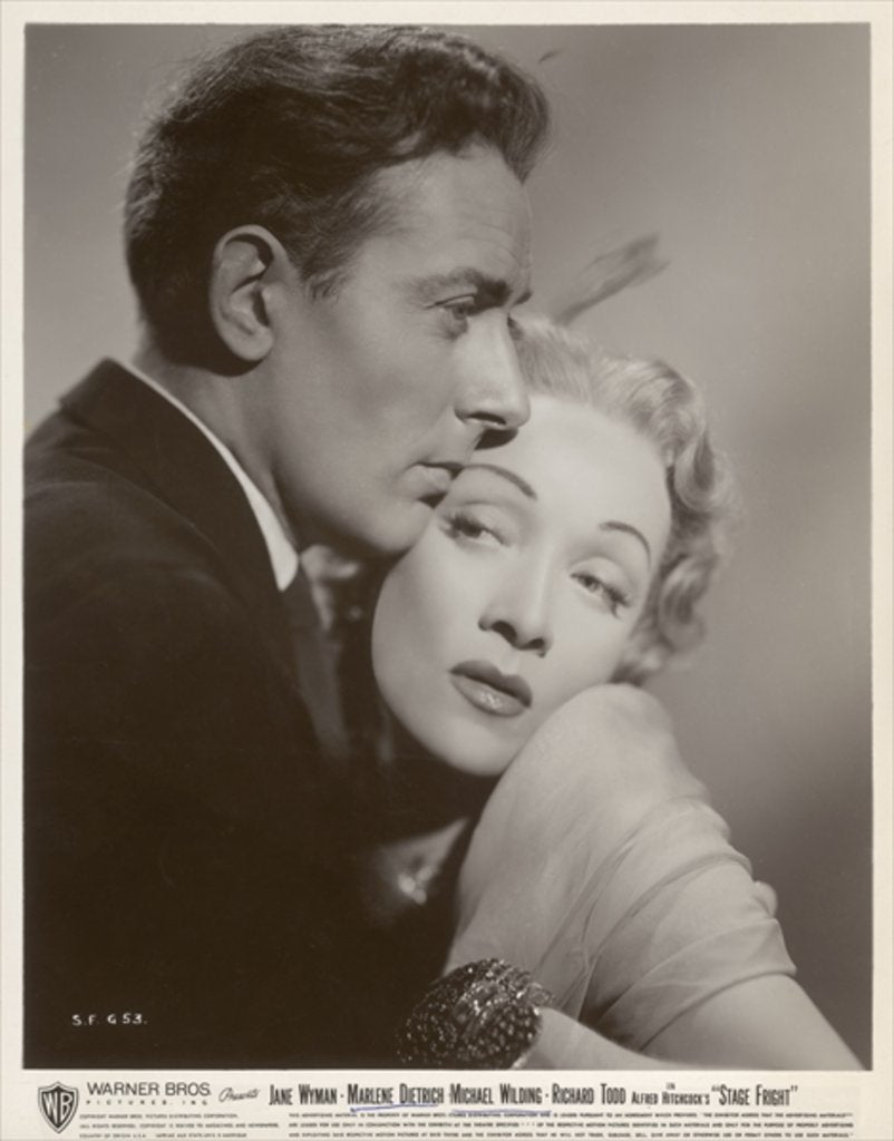 Detail of Still from the film 'Stage Fright' with Michael Wilding and Marlene Dietrich, 1950 by German Photographer