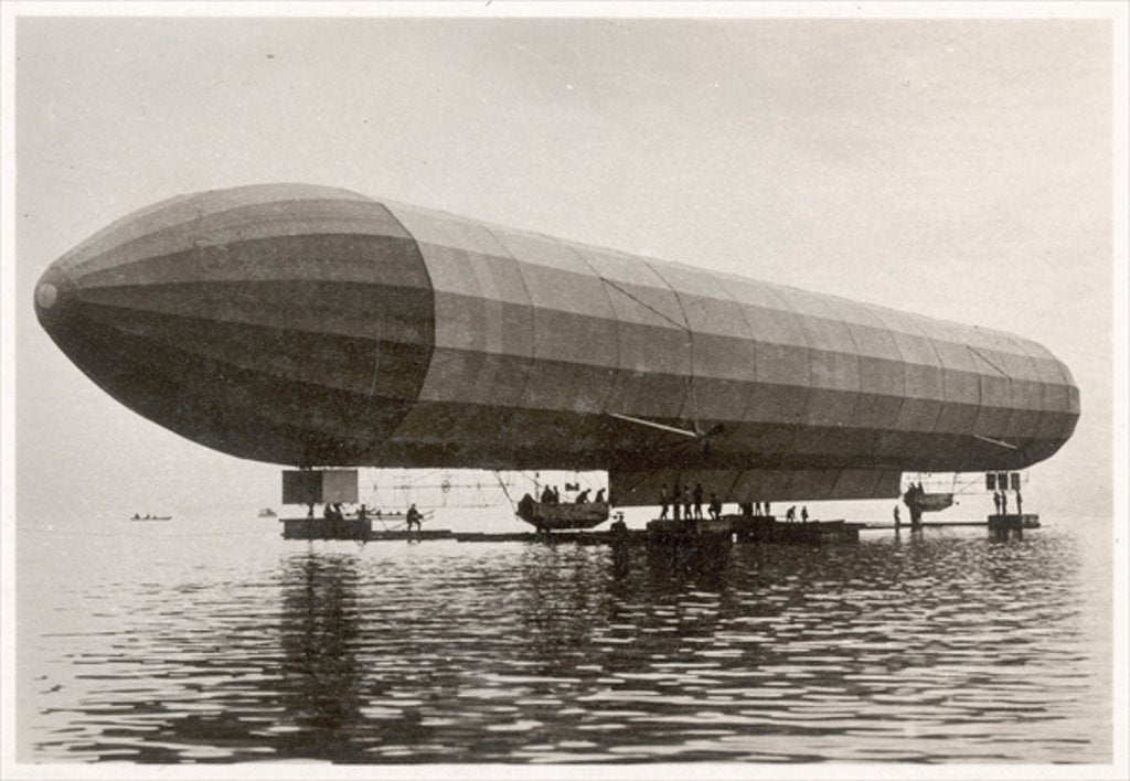 Detail of The Zeppelin LZ2, Friedrichshafen, 1905 by German Photographer