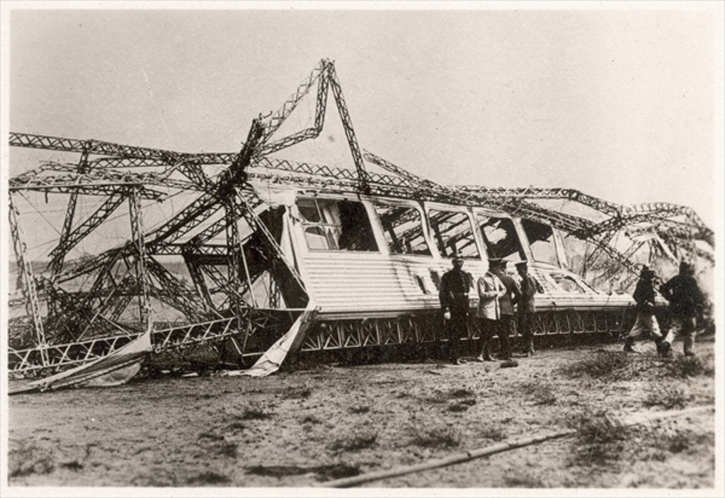 Detail of The ruins of the Zeppelin LZ10 'Schwaben' after its destruction on 28 June 1912 by German Photographer