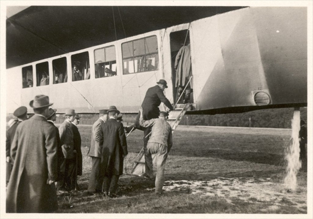 Detail of Passengers boarding the Zeppelin LZ11 'Viktoria-Luise', between 1912-14 by German Photographer