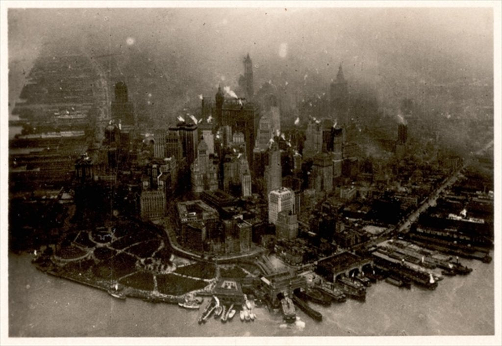 Detail of Aerial photo of downtown Manhattan by German Photographer
