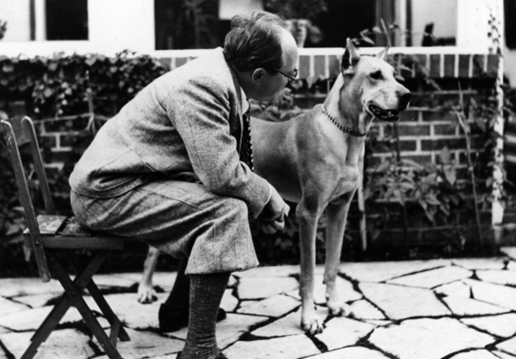 Detail of Portrait of German writer Paul Eipper with his dog by German Photographer