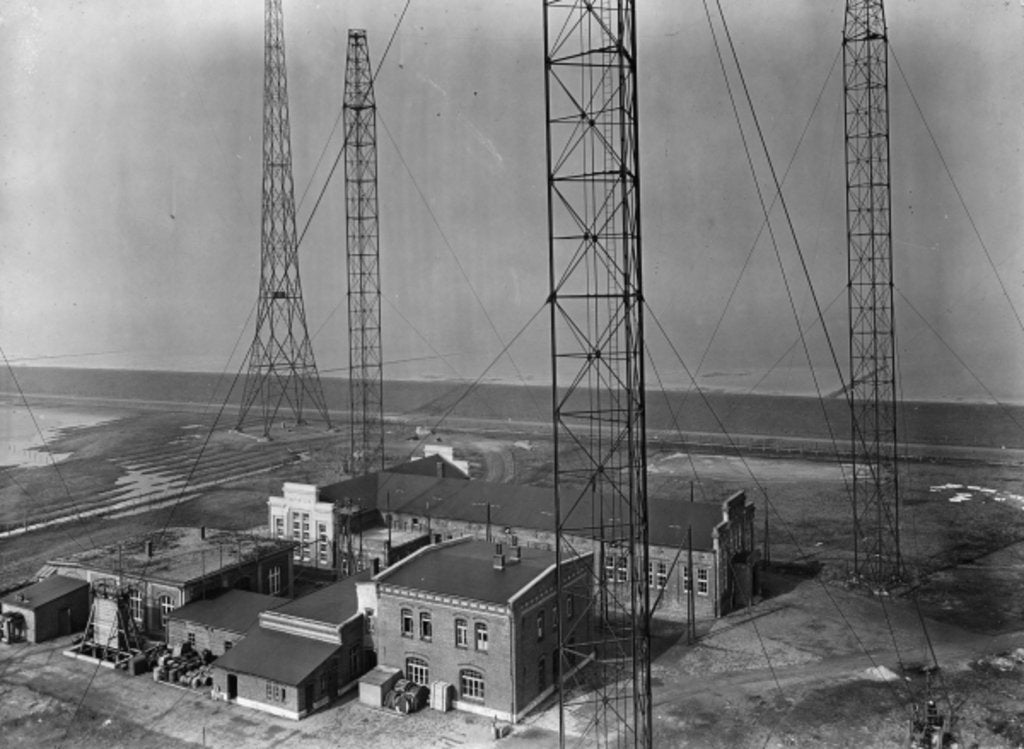 Detail of Radio transmission facility in Norddeich, Germany, c.1933 by German Photographer