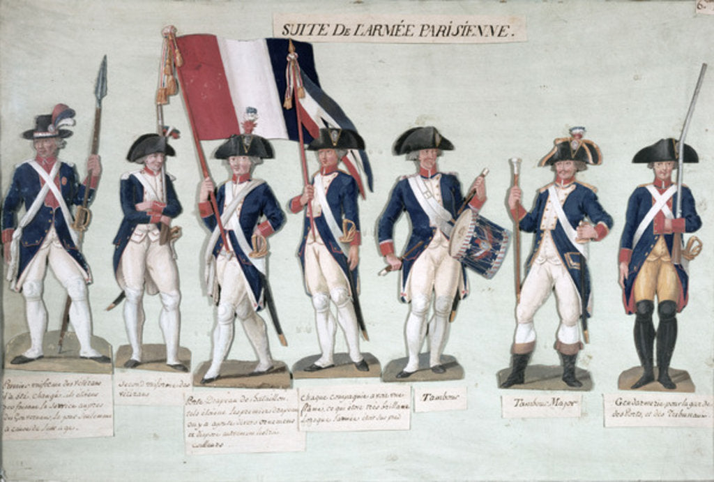 Detail of The Parisian Army during the French Revolution c. 1789 by Lesueur Brothers