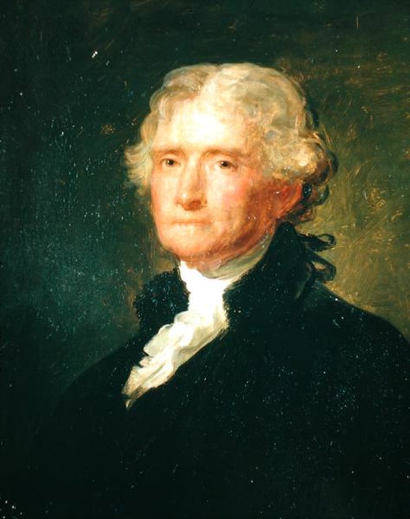 Detail of Portrait of Thomas Jefferson by George Peter Alexander Healy