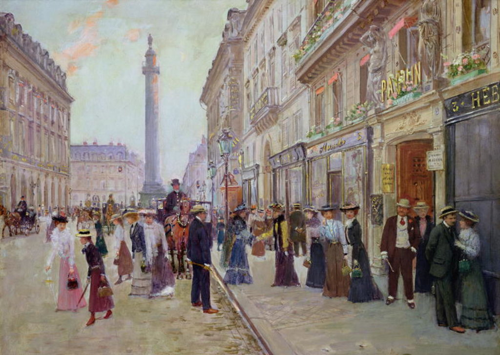 Detail of Workers leaving the Maison Paquin, in the Rue de la Paix, c.1900 by Jean Beraud
