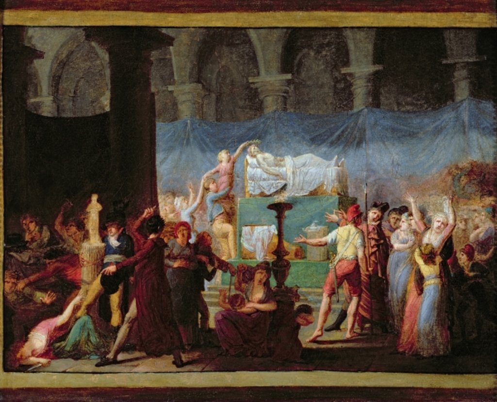 Detail of The Funeral of Marat in the Ancient Church of Cordeliers, 16th July 1793 by Jacques Louis David