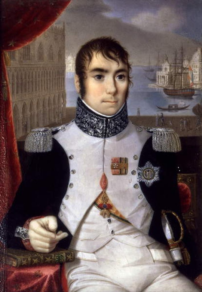 Detail of Portrait of Eugene de Beauharnais Viceroy of Italy in 1805 by Giovanni Battista Gigola