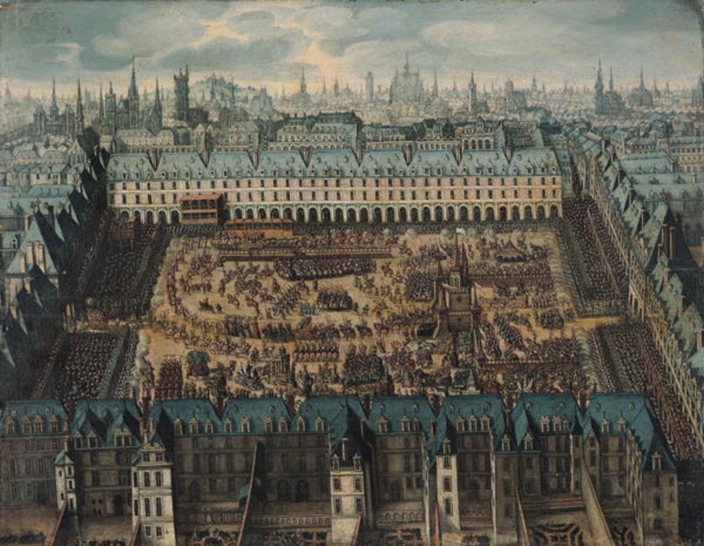 Detail of The Glorious Knights Jousting Tournament at the Place Royale to celebrate the Marriage of Louis XIII to Anne of Austria 5th, 6th and 7th April 1612 by French School