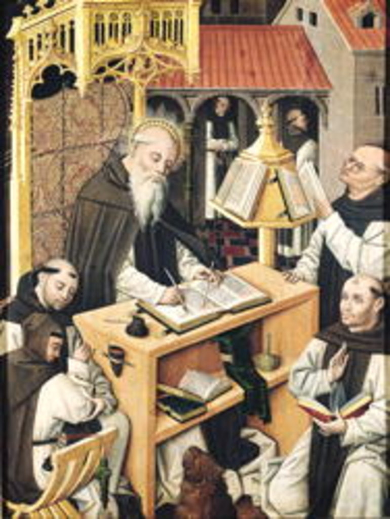 Detail of Interior of a Scriptorium, 16th century by Spanish School