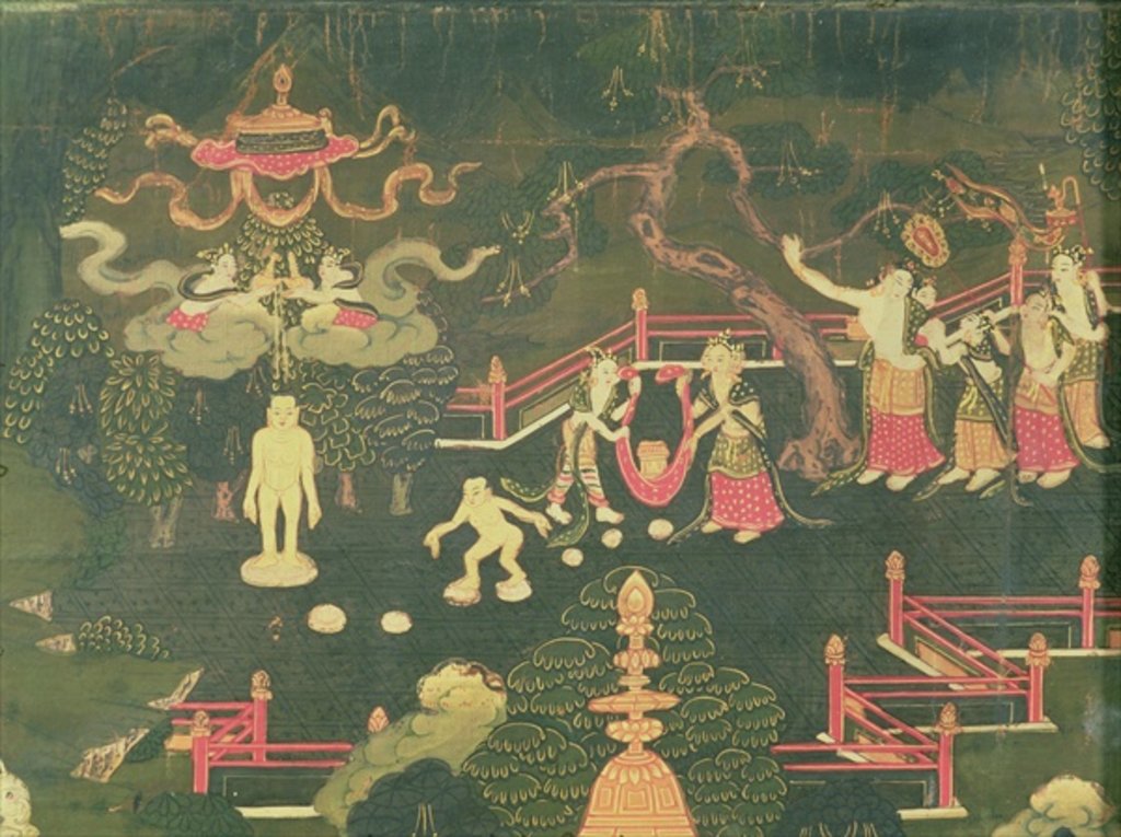 Detail of The Life of Buddha Shakyamuni by Tibetan School