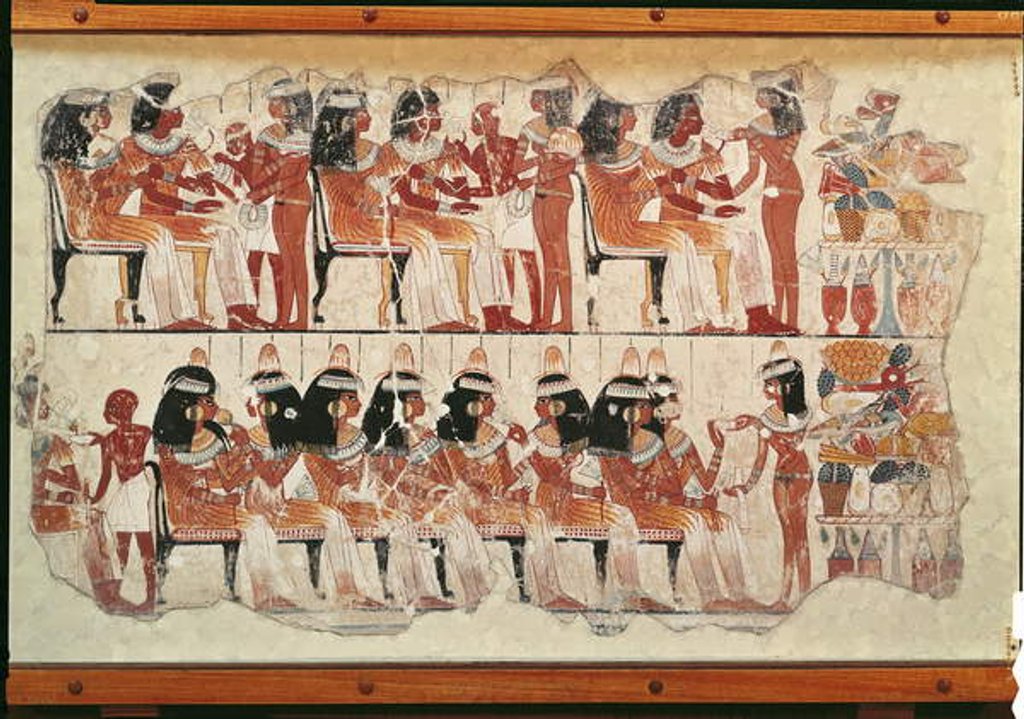Detail of Banquet scene by Egyptian 18th Dynasty