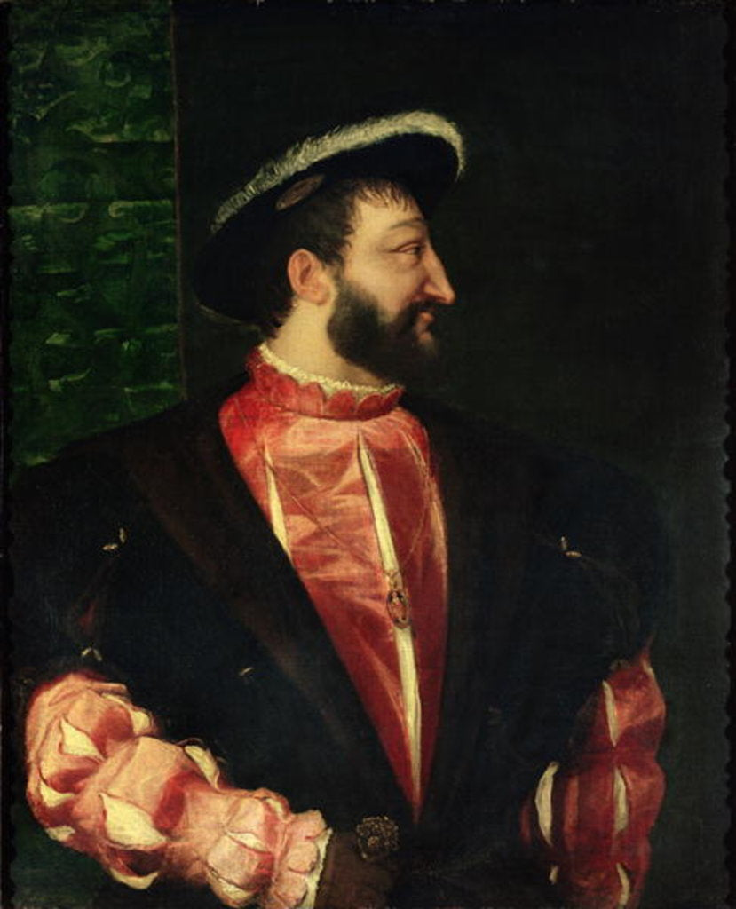 Detail of Portrait of Francis I 1538 by Titian (c.1488-1576)