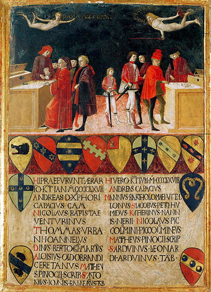 Detail of The Council Finances in Times of War and of Peace, 1468 by Benvenuto di Giovanni