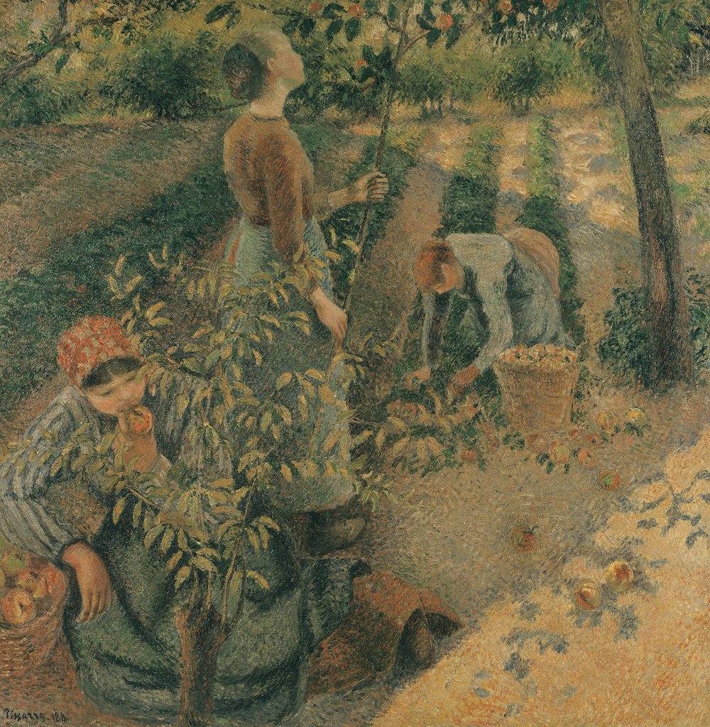 Detail of The Apple Pickers, 1886 by Camille Pissarro