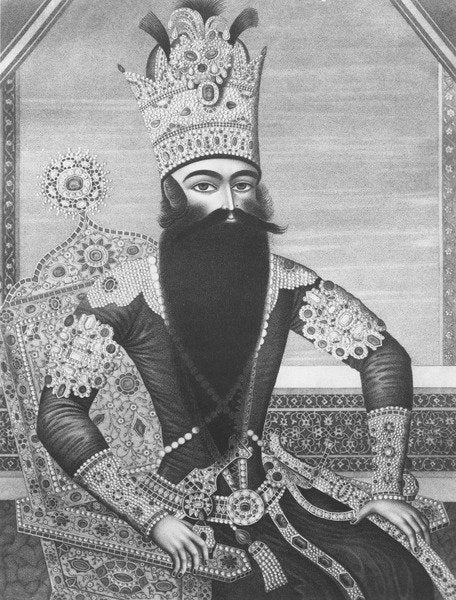 Detail of Fath-Ali Shah Qajar by Louis Charles Ruotte