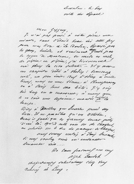Detail of Letter sent by Alphonse Daudet, 1889 by French School