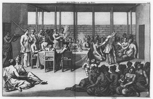 Detail of Audience given by the Sultan of Bantam to Cornelis de Bruijn by Cornelis de Bruyn