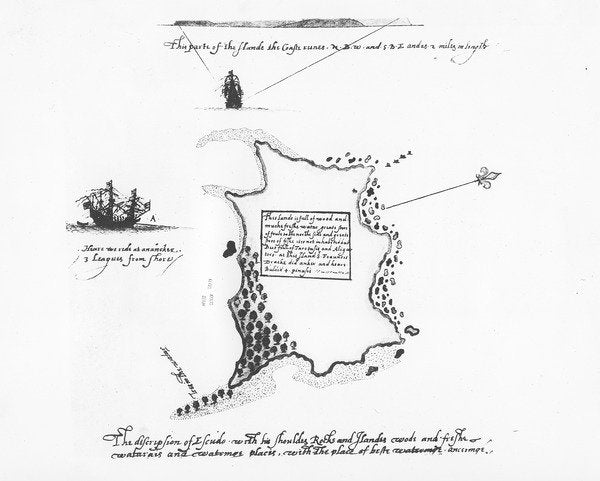 Detail of Description of Isla Escudo de Veraguas by Francis Drake by Francis Drake