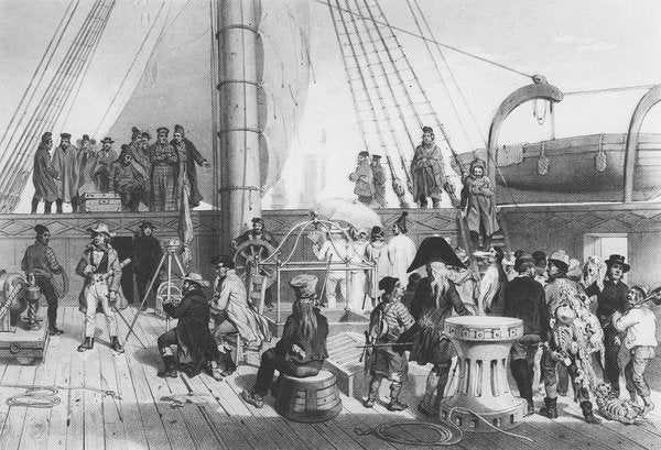 Detail of Dumont d'Urville passing through the Arctic Circle by French School