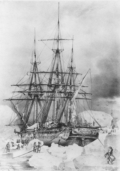 Detail of Expedition of Dumont d'Urville in 1837-38 in the Antarctic by French School