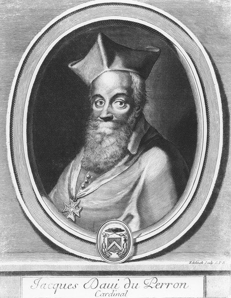 Detail of Jacques Davy Duperron by Gerard Edelinck