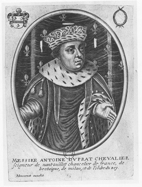 Detail of Antoine Duprat by Balthazar Moncornet