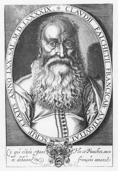 Detail of Claude Fauchet, 1610 by Leonard Gaultier