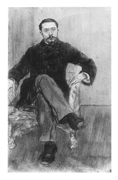 Detail of Gustave Geffroy, 1884 by Jean Francois Raffaelli