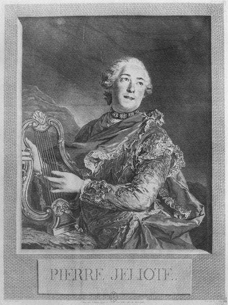 Detail of Pierre Jélyotte, 18th century by Louis Jacques Cathelin