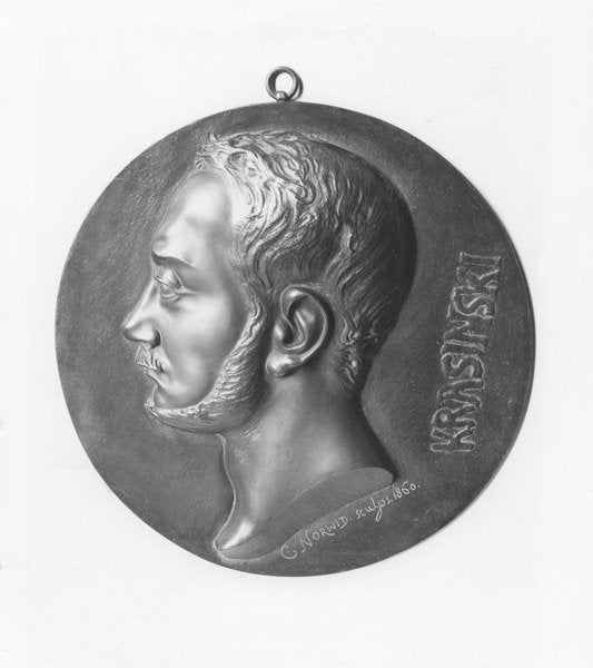 Detail of Medallion of Zygmunt Krasiński by Cyprian Kamil Norwid