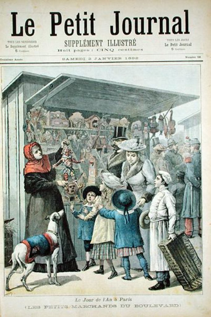 Detail of New Year's Day in Paris: The Little Stalls on the Boulevard by Henri Meyer