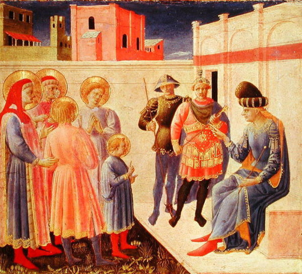 Detail of SS. Cosmas and Damian Before Diocletian, predella from the Annalena Altarpiece, 1434 by Fra Angelico