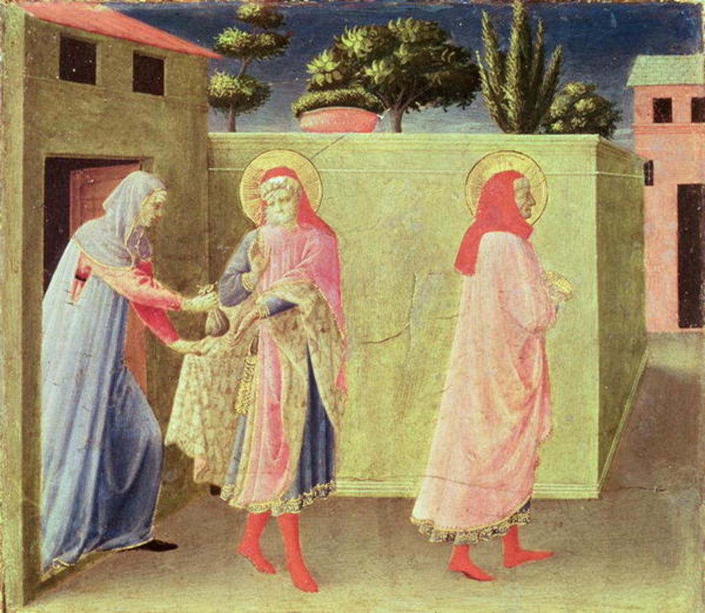 Detail of The Healing of Palladia by SS. Cosmas and Damian, predella from the Annalena Altarpiece, 1434 by Fra Angelico