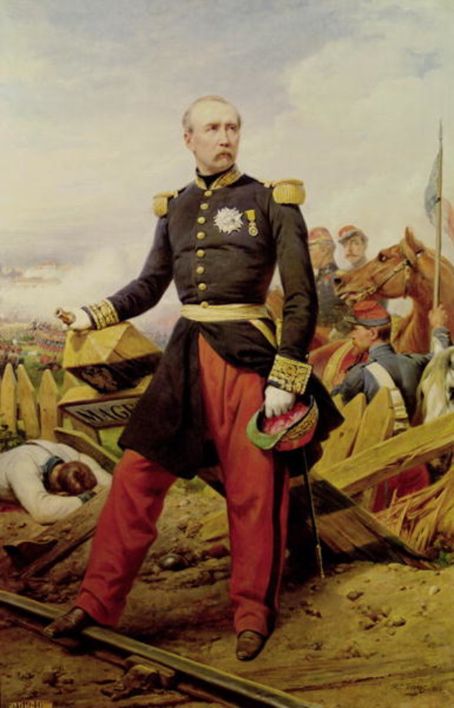 Detail of Comte Maurice de MacMahon, 1860 by Emile Jean Horace Vernet