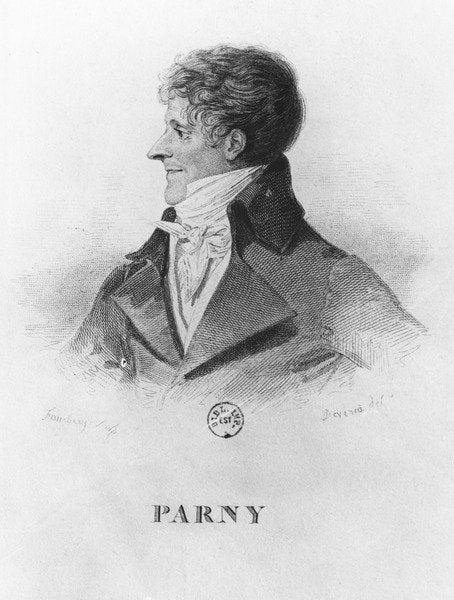 Detail of Desiré de Forges, Viscount de Parny by Achille Deveria