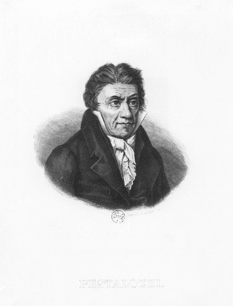 Detail of Portrait of Johann Heinrich Pestalozzi by Francois Dequevauviller