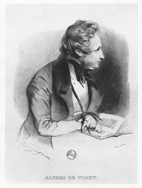 Detail of Alfred de Vigny by Jean Francois Gigoux