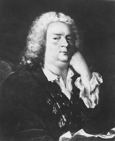 Detail of Jean-Baptiste Rousseau by Jacques Andre Joseph Camelot Aved