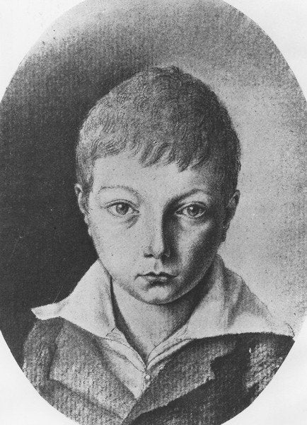 Detail of Portrait of Charles Augustin Sainte-Beuve, aged 9 by E. de Bonnieres