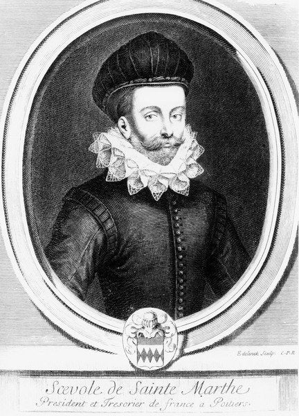 Detail of Portrait of Scévole de Sainte-Marthe by Gerard Edelinck