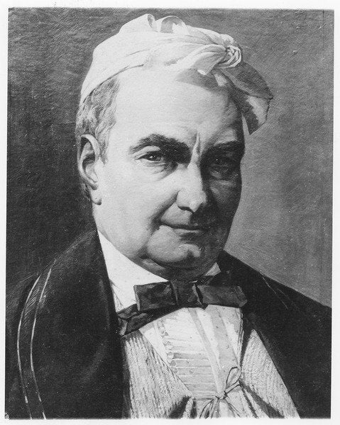 Detail of Portrait of Charles Augustin Sainte-Beuve by Barthelemy Eugene Demarquay