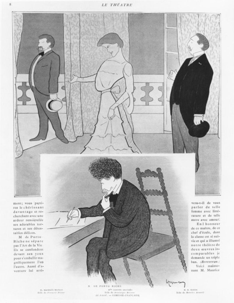 Detail of Caricature of the play 'La Passé', by Georges de Porto-Riche by Leonetto Cappiello