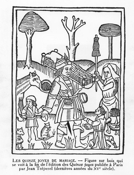 Detail of The Fifteen Joys of Marriage by French School