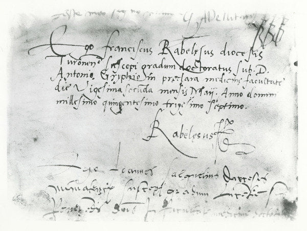 Detail of Signature of François Rabelais by French School