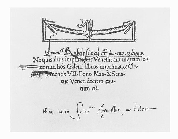 Detail of Signature of François Rabelais by French School