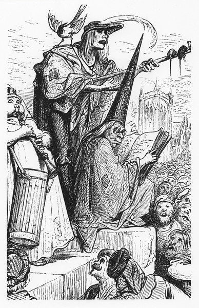 Detail of The beggar musicians, iillustration from 'Gargantua and Pantagruel', by François Rabelais by Gustave Dore