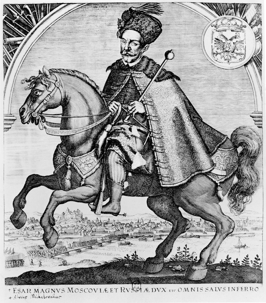 Detail of Equestrian portrait of Aleksey Mikhailovich, Tsar of Russia by French School