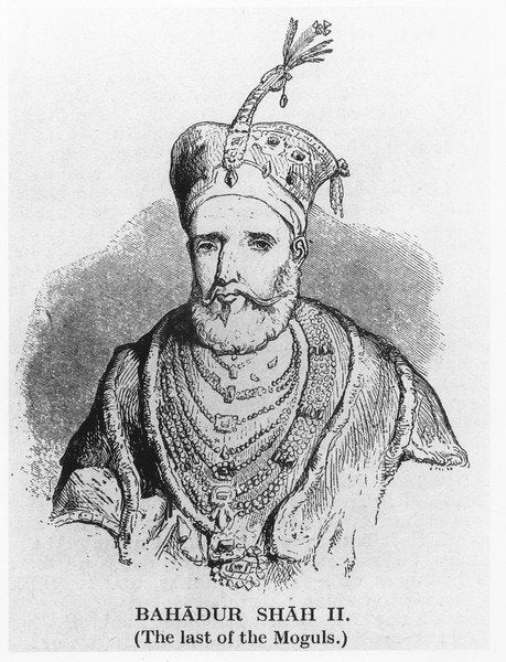 Detail of Bahadur Shah II, 1858 by English School