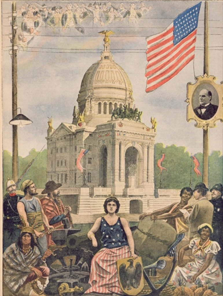 Detail of The American pavilion at the Universal Exhibition of 1900, Paris by French School